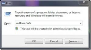 Outlook email client in Safe Mode