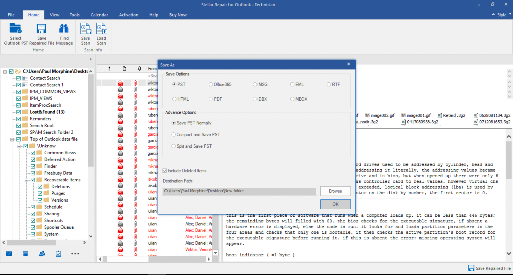 stellar repair for outlook technician